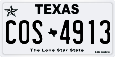 TX license plate COS4913