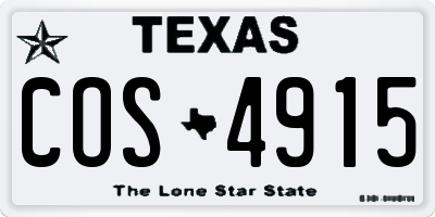 TX license plate COS4915