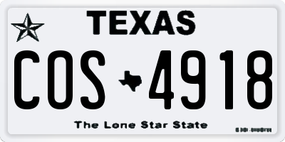 TX license plate COS4918
