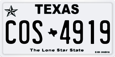 TX license plate COS4919