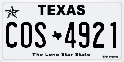 TX license plate COS4921