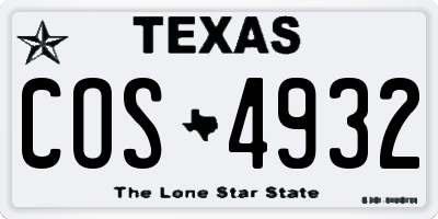 TX license plate COS4932