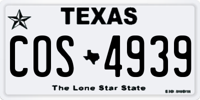 TX license plate COS4939