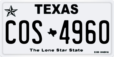 TX license plate COS4960