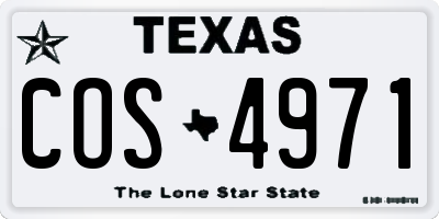 TX license plate COS4971