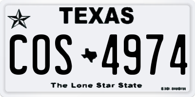 TX license plate COS4974