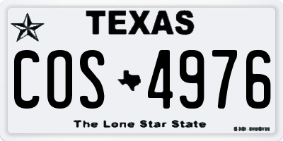 TX license plate COS4976