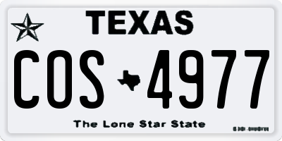 TX license plate COS4977