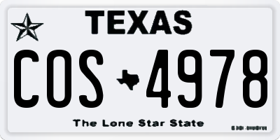 TX license plate COS4978