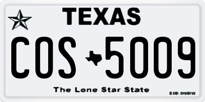 TX license plate COS5009