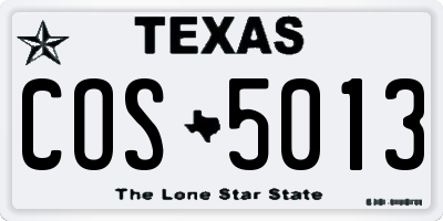 TX license plate COS5013
