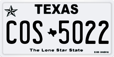 TX license plate COS5022