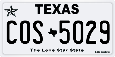 TX license plate COS5029
