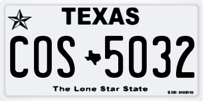 TX license plate COS5032