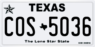 TX license plate COS5036