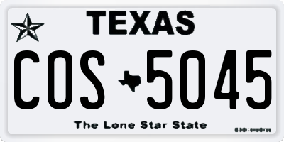 TX license plate COS5045