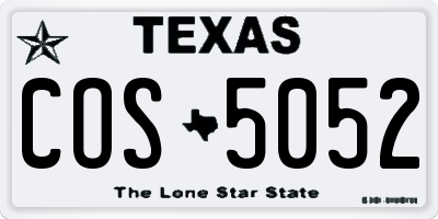 TX license plate COS5052