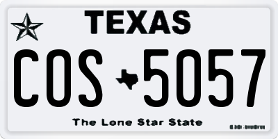 TX license plate COS5057