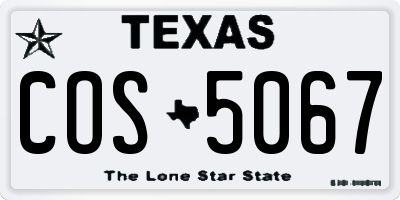 TX license plate COS5067