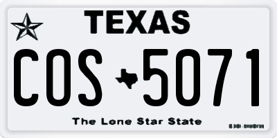 TX license plate COS5071