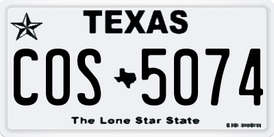 TX license plate COS5074