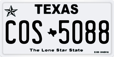TX license plate COS5088