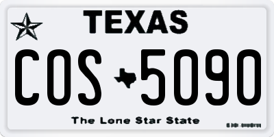 TX license plate COS5090