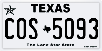 TX license plate COS5093