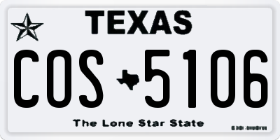 TX license plate COS5106