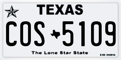 TX license plate COS5109
