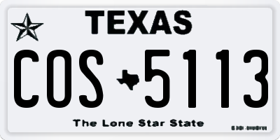 TX license plate COS5113