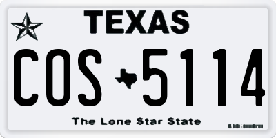 TX license plate COS5114