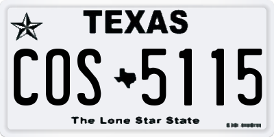 TX license plate COS5115