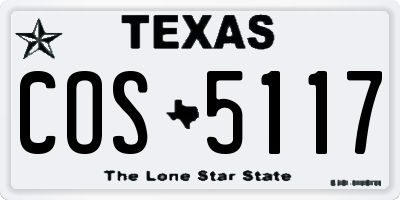 TX license plate COS5117