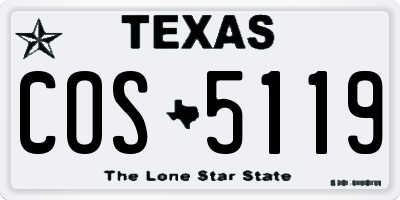 TX license plate COS5119