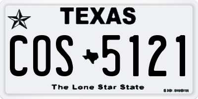 TX license plate COS5121