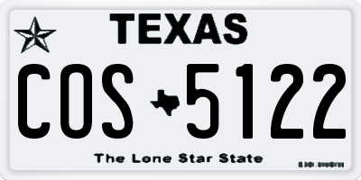 TX license plate COS5122