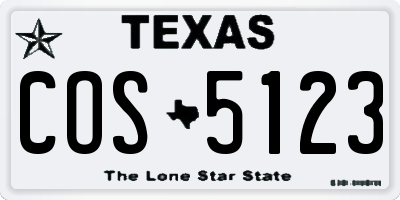 TX license plate COS5123
