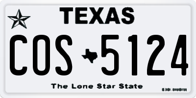 TX license plate COS5124