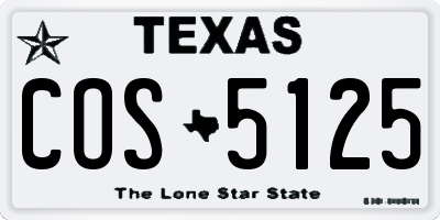 TX license plate COS5125