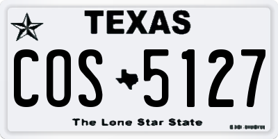 TX license plate COS5127