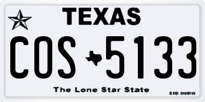 TX license plate COS5133