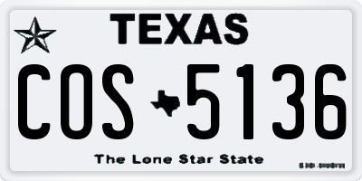 TX license plate COS5136