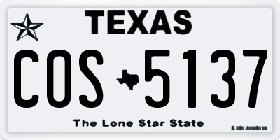 TX license plate COS5137
