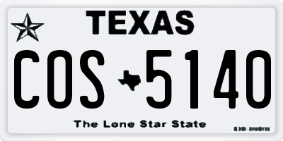 TX license plate COS5140