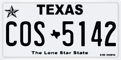 TX license plate COS5142