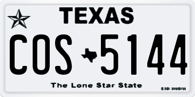 TX license plate COS5144