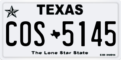 TX license plate COS5145