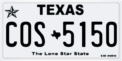 TX license plate COS5150