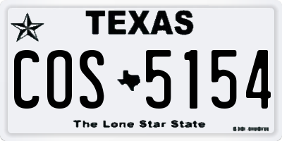 TX license plate COS5154